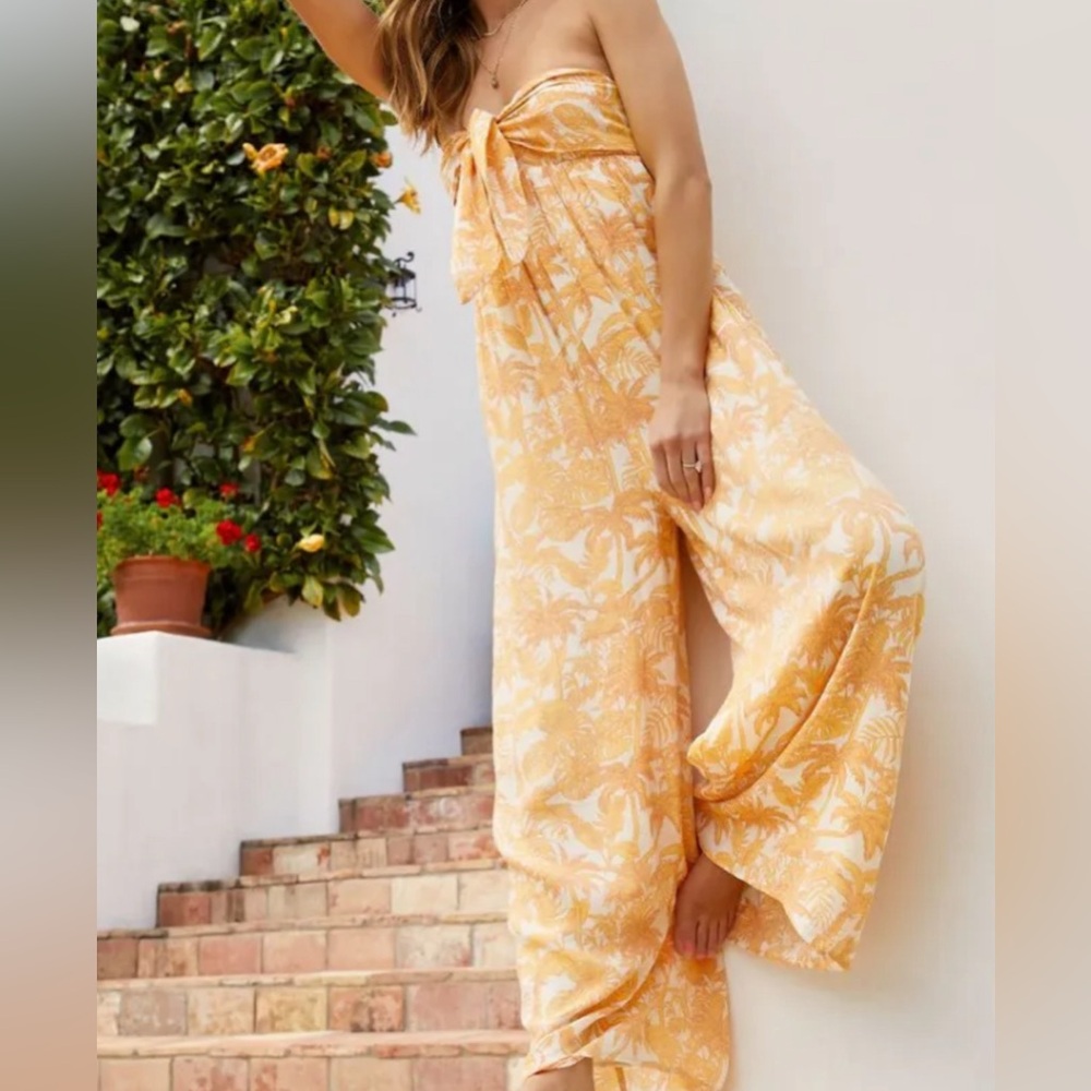 Vici - Coconut Grove Strapless Jumpsuit - Orange - XL